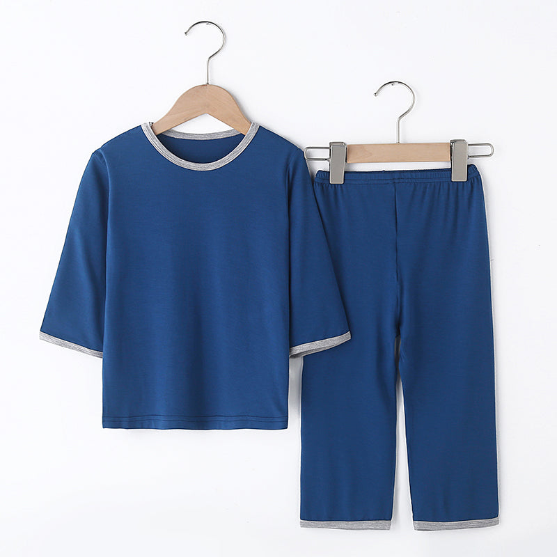 Unisex Long Sleeve Blue Pyjama Set (2yrs-9yrs)