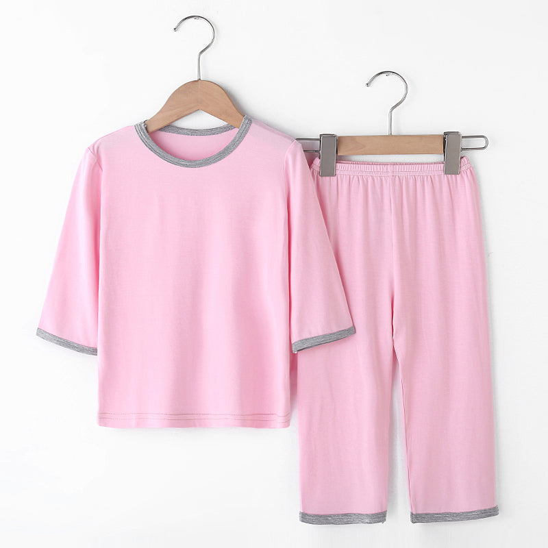 Girls Pink Cotton Pyjamas Long Sleeve Kids Sleepwear