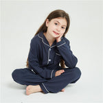 Girls Blue Long Sleeve Button Pyjamas (3yrs-11yrs)