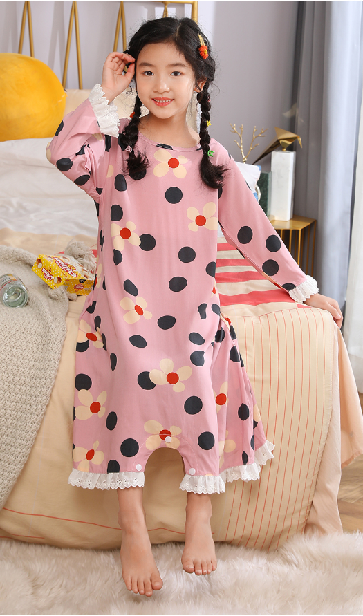 Girls Pink Spotted Romper (3yrs-11yrs)