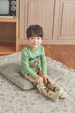 Boys Dinosaur Green & Beige Pyjama Set (18mths-9yrs)