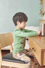 Boys Dinosaur Green & Beige Pyjama Set (18mths-9yrs)