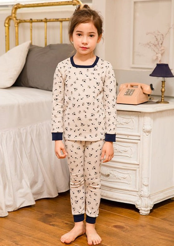 Kids Cream Floral Pyjamas Set (2yrs - 9yrs)