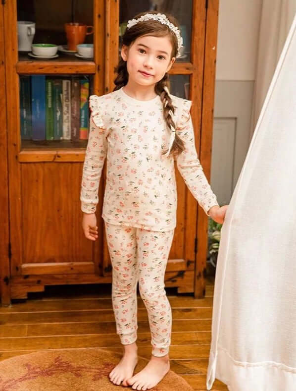 Girls Cream Roses Pyjamas Set 2yrs - 9yrs