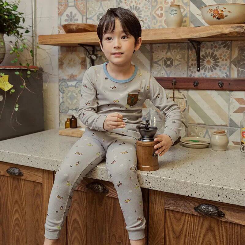 Boys Light Grey Helicopter Pyjamas Set 2yrs - 9yrs