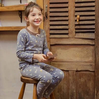 Girls Fossil Grey Pyjamas Set 2yrs - 9yrs