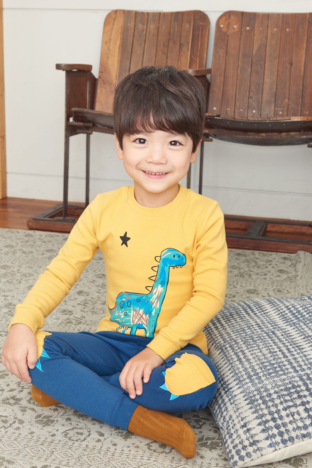 Boys Yellow & Blue Pyjamas Set (18mths-2yrs)