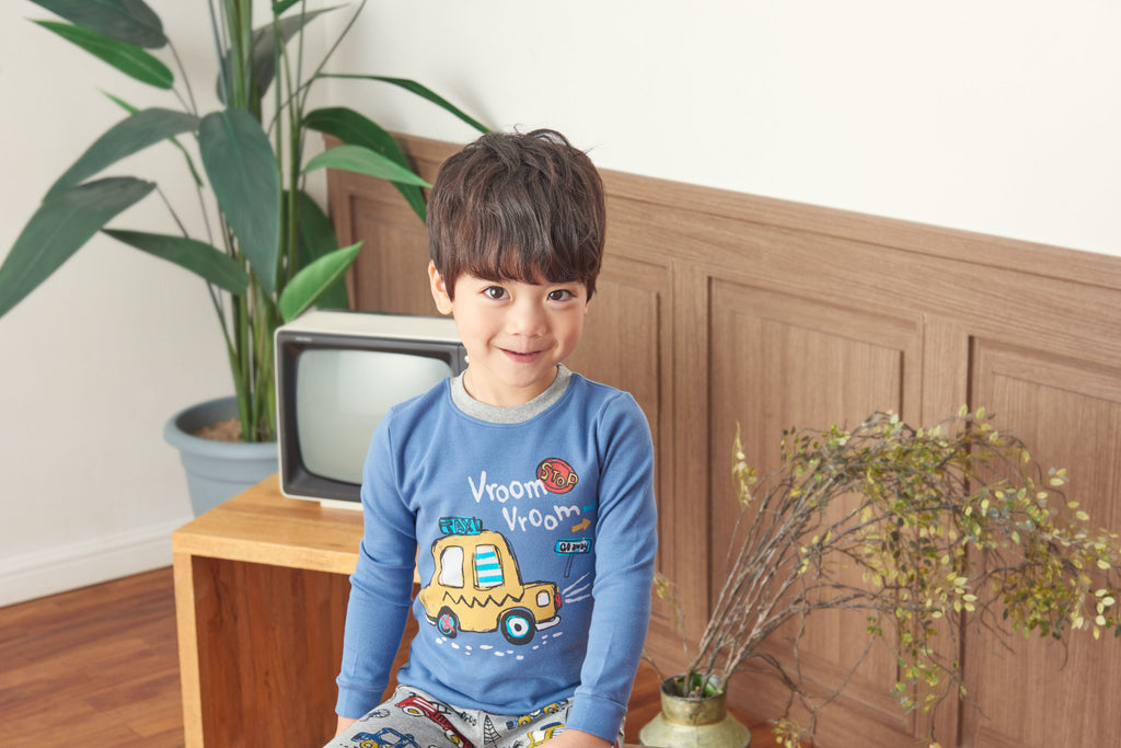 Baby Boys Blue & Grey Kids Pyjama Set (12mths-18mths)