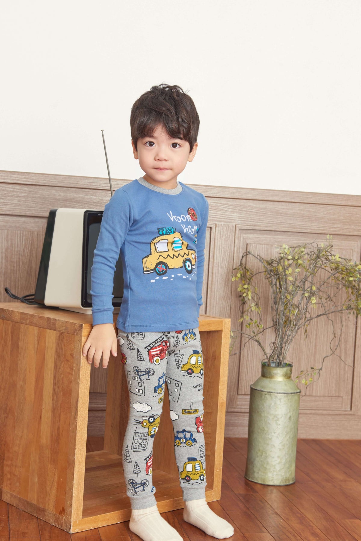Baby Boys Blue & Grey Kids Pyjama Set (12mths-18mths)
