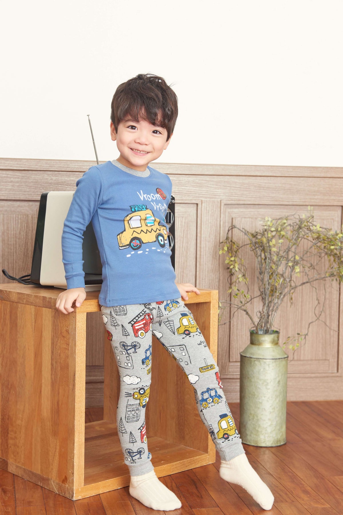 Baby Boys Blue & Grey Kids Pyjama Set (12mths-18mths)