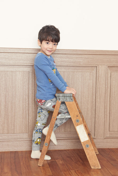 Baby Boys Blue & Grey Kids Pyjama Set (12mths-18mths)