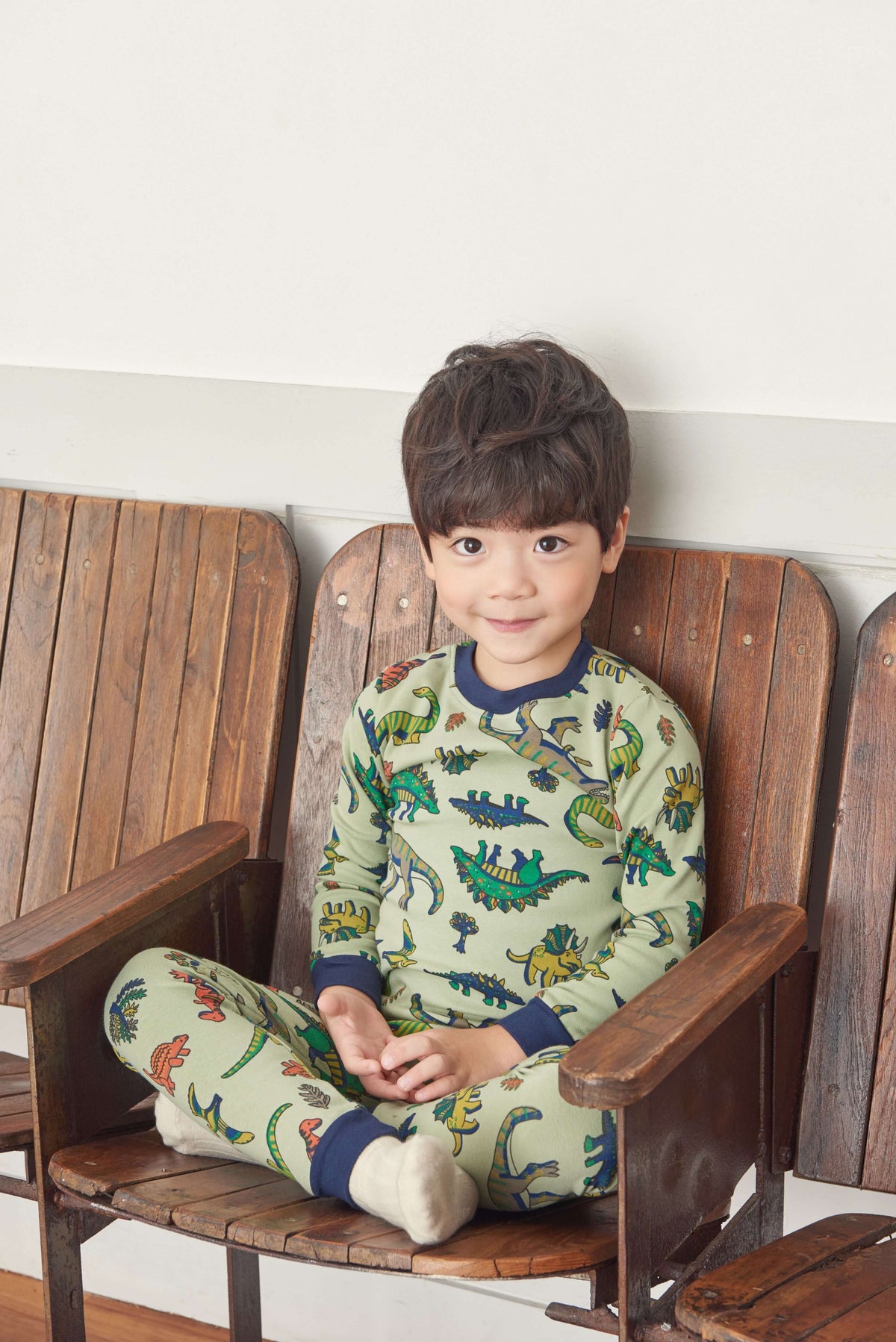 Boys Dinosaur Green & Blue Pyjama Set (18mths-2yrs)