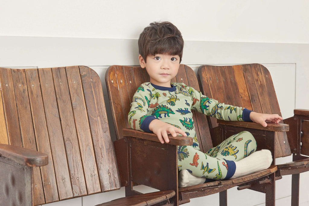 Boys Dinosaur Green & Blue Pyjama Set (18mths-2yrs)
