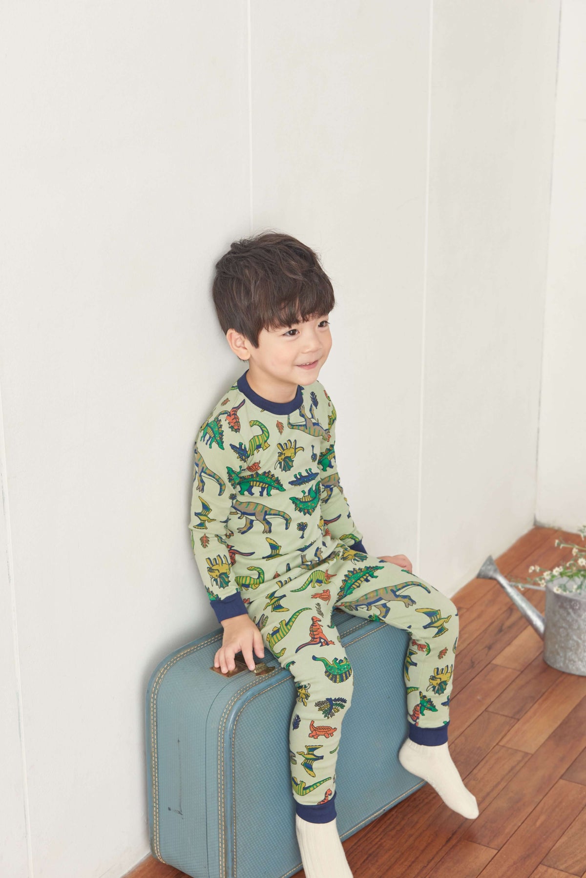 Boys Dinosaur Green & Blue Pyjama Set (18mths-2yrs)