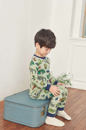 Boys Dinosaur Green & Blue Pyjama Set (18mths-2yrs)