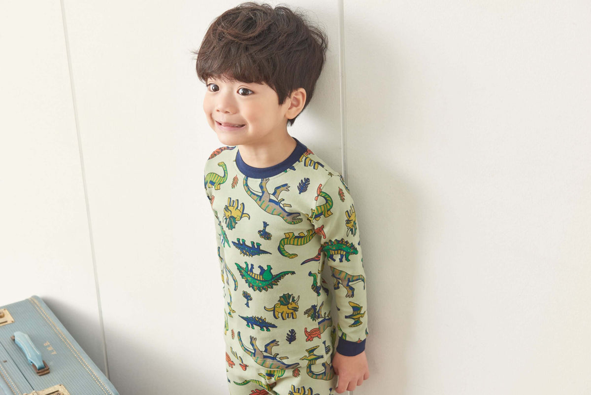 Boys Dinosaur Green & Blue Pyjama Set (18mths-2yrs)