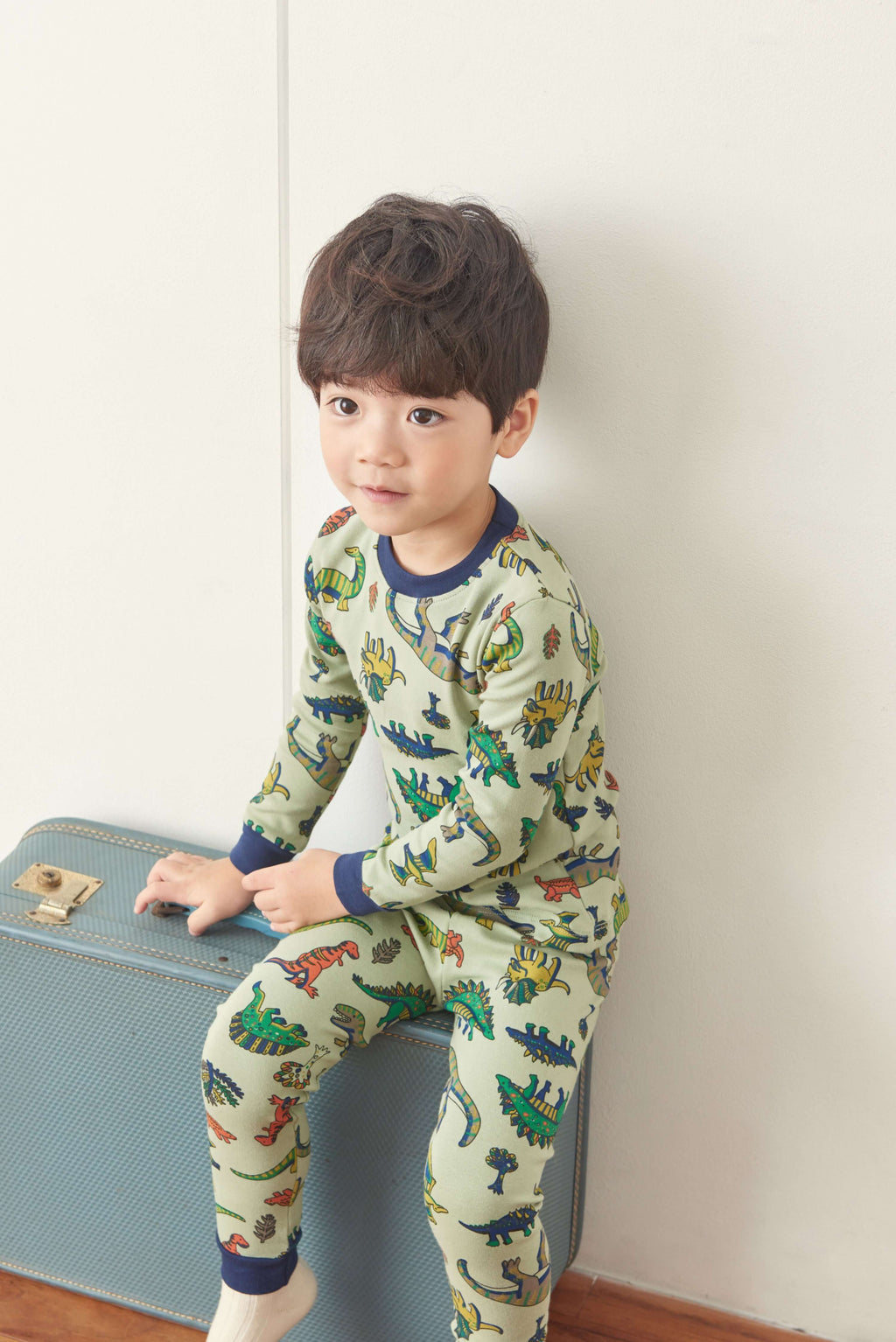 Boys Dinosaur Green & Blue Pyjama Set (18mths-2yrs)