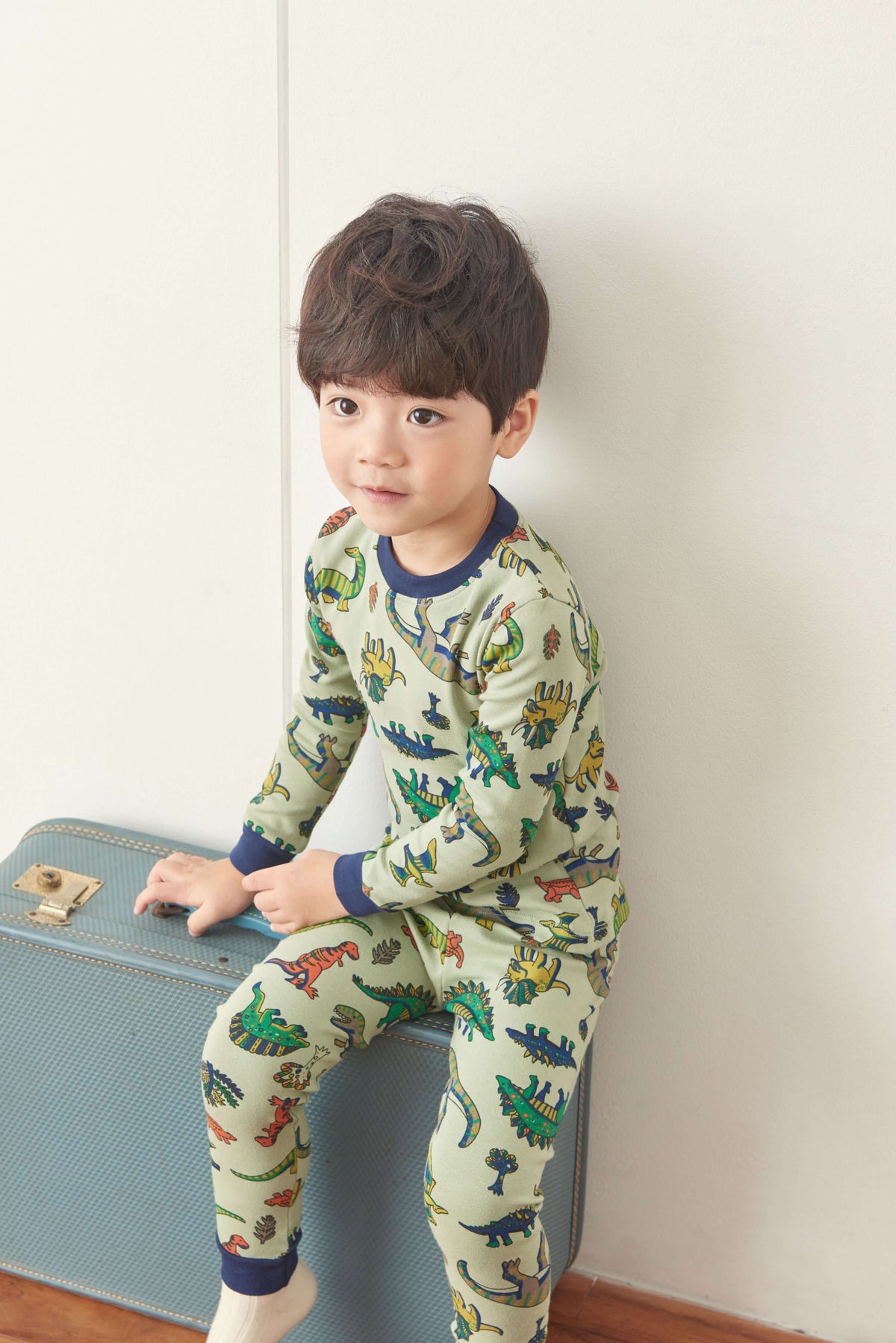 Boys Dinosaur Green & Blue Pyjama Set (18mths-2yrs)