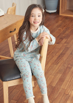 Girls Baby Blue Flower Girl Pyjama Set (18mths-5yrs)
