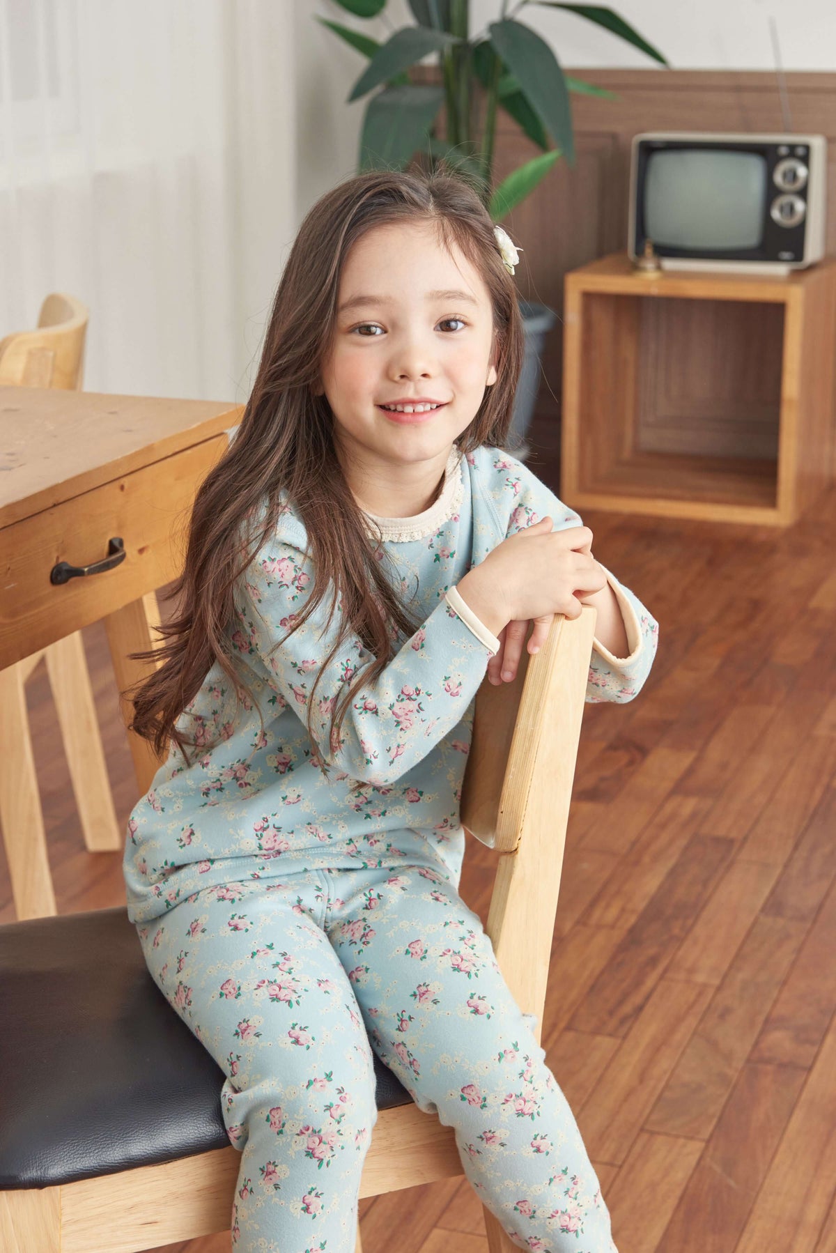 Girls Baby Blue Flower Girl Pyjama Set (18mths-5yrs)