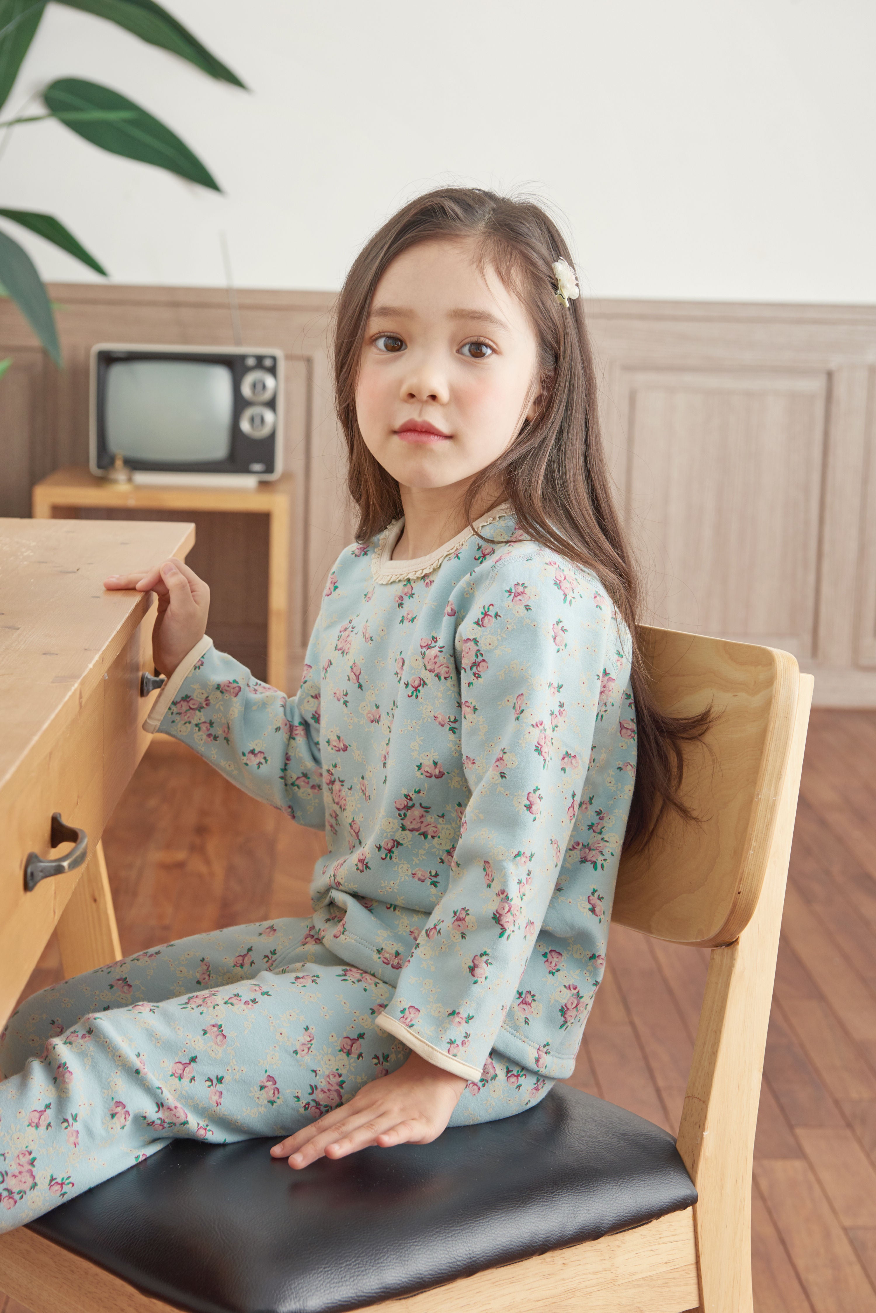 Girls Baby Blue Flower Girl Pyjama Set (18mths-5yrs)
