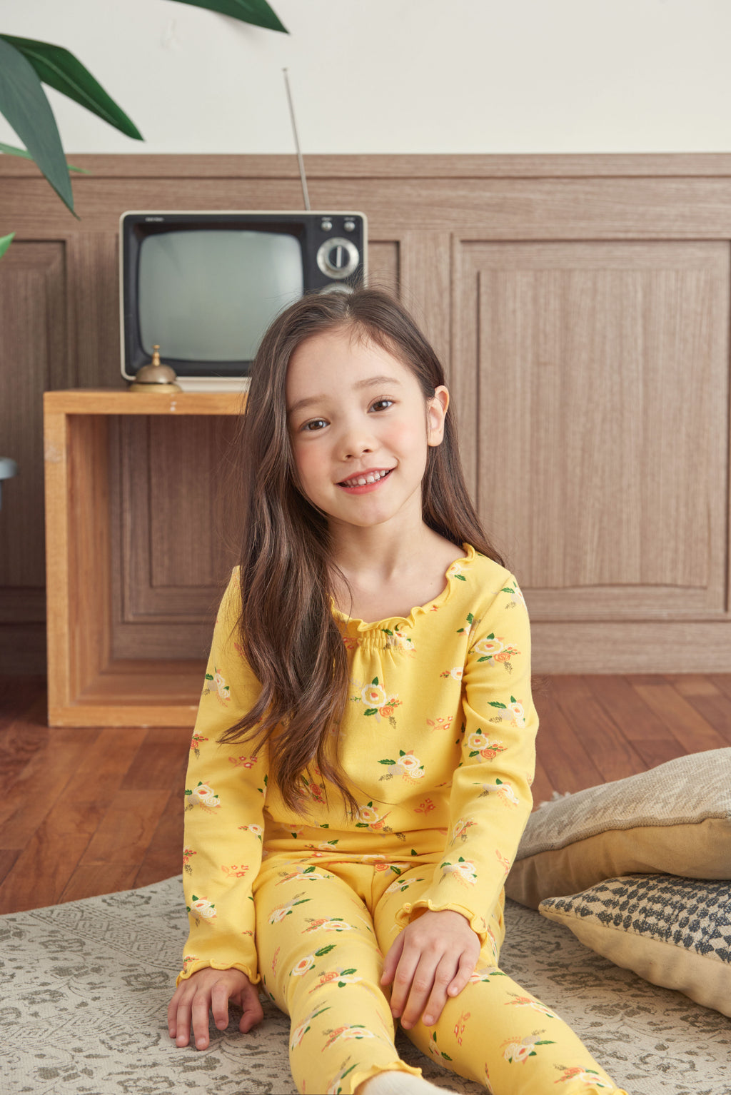 Girls Yellow Flowers Pyjama Set (18mths-4yrs)