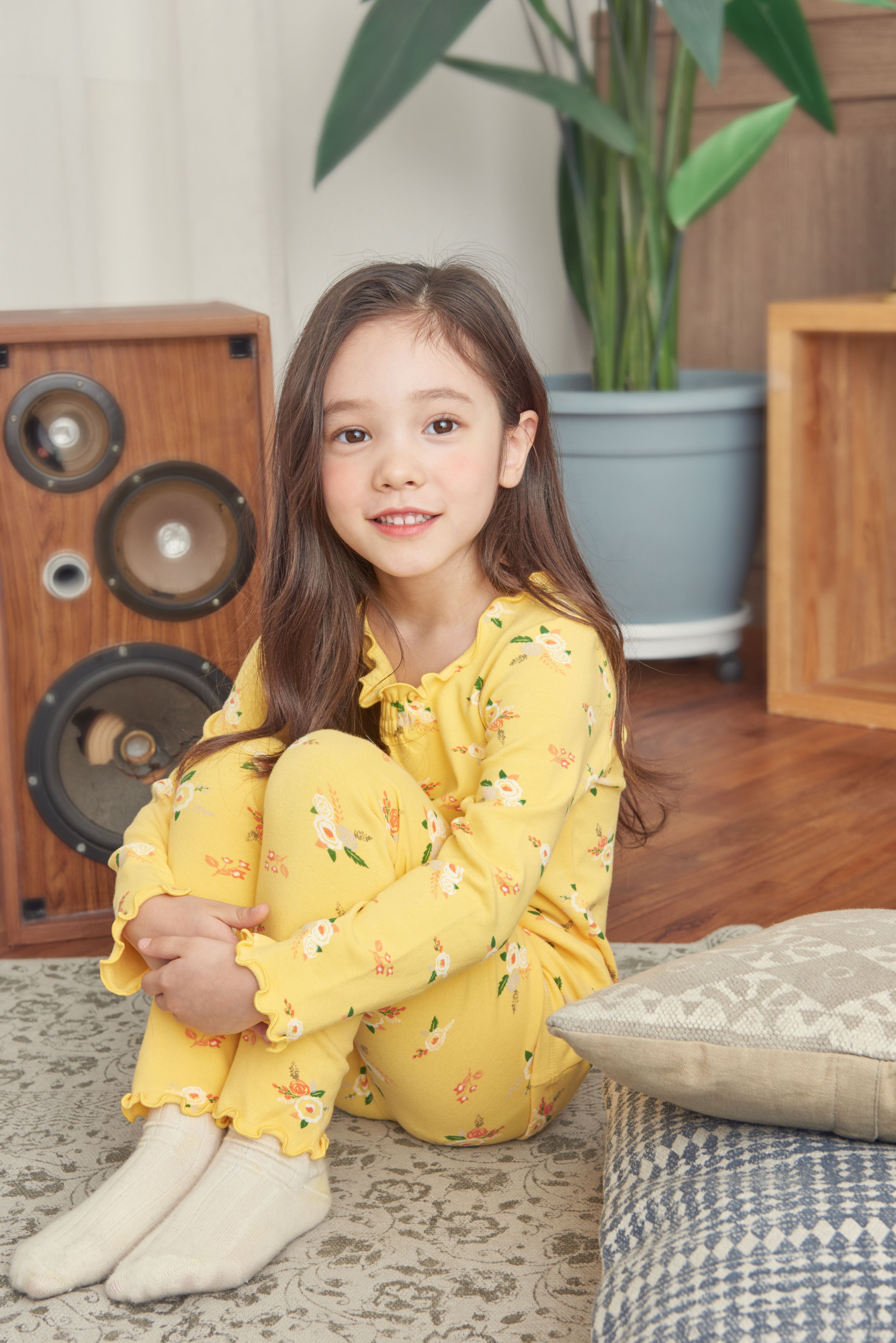 Girls Yellow Flowers Pyjama Set (18mths-4yrs)