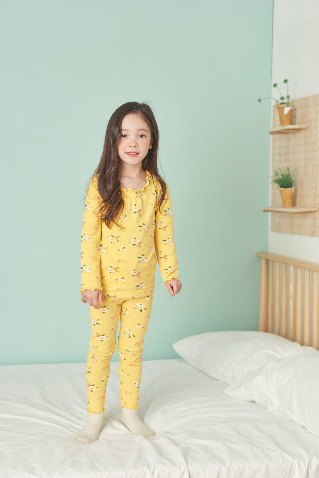 Girls Yellow Flowers Pyjama Set (18mths-4yrs)