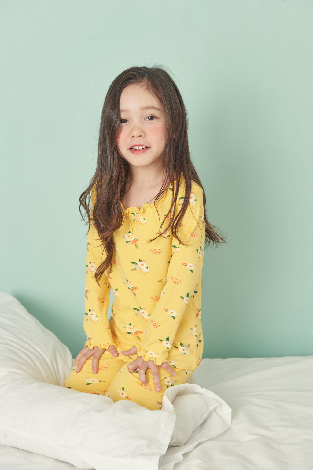 Girls Yellow Flowers Pyjama Set (18mths-4yrs)