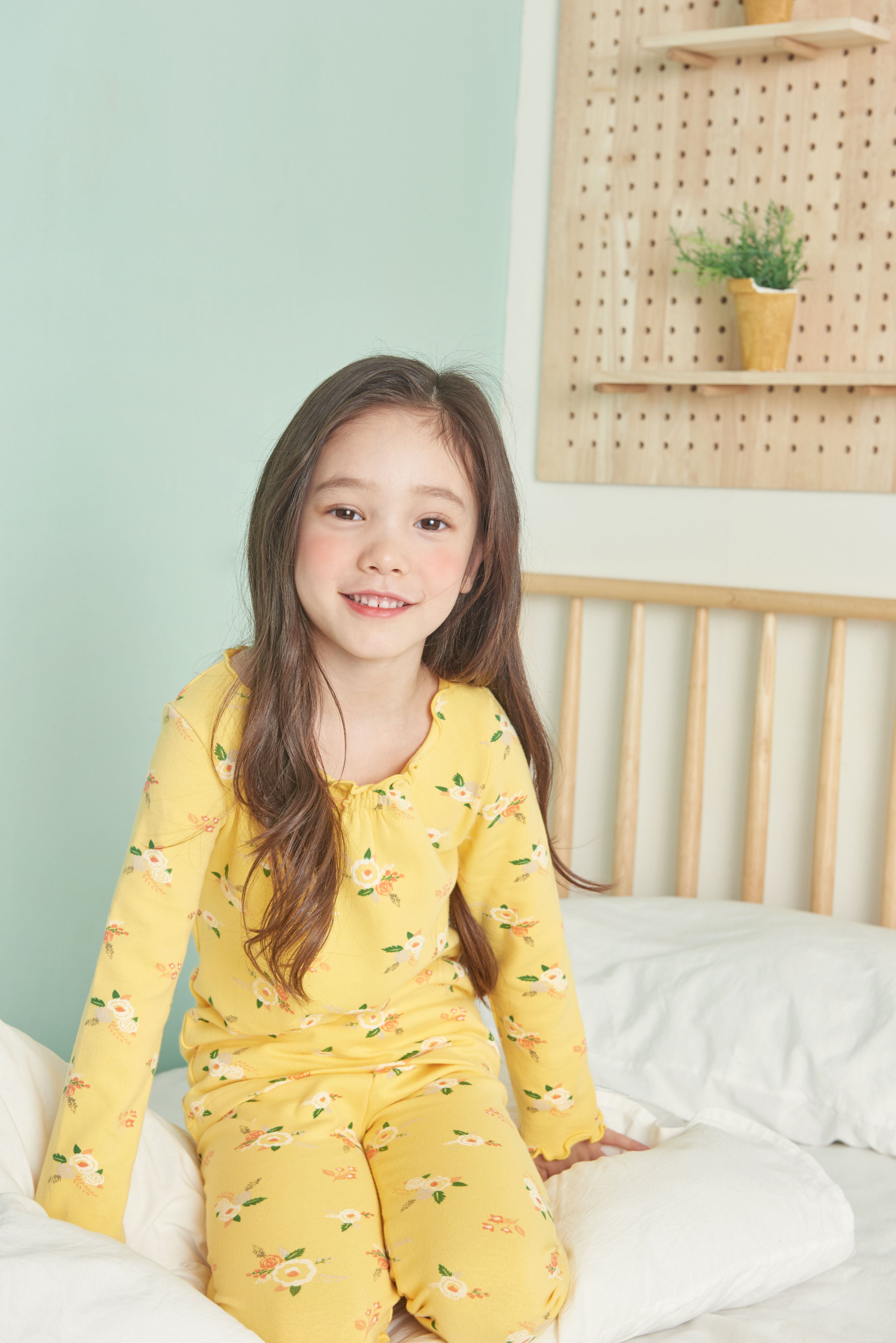 Girls Yellow Flowers Pyjama Set (18mths-4yrs)