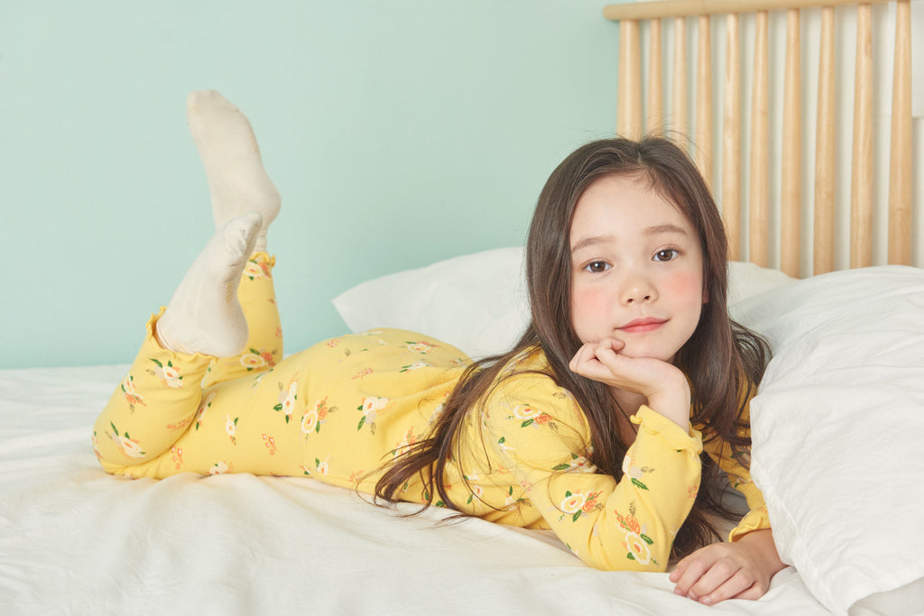 Girls Yellow Flowers Pyjama Set (18mths-4yrs)