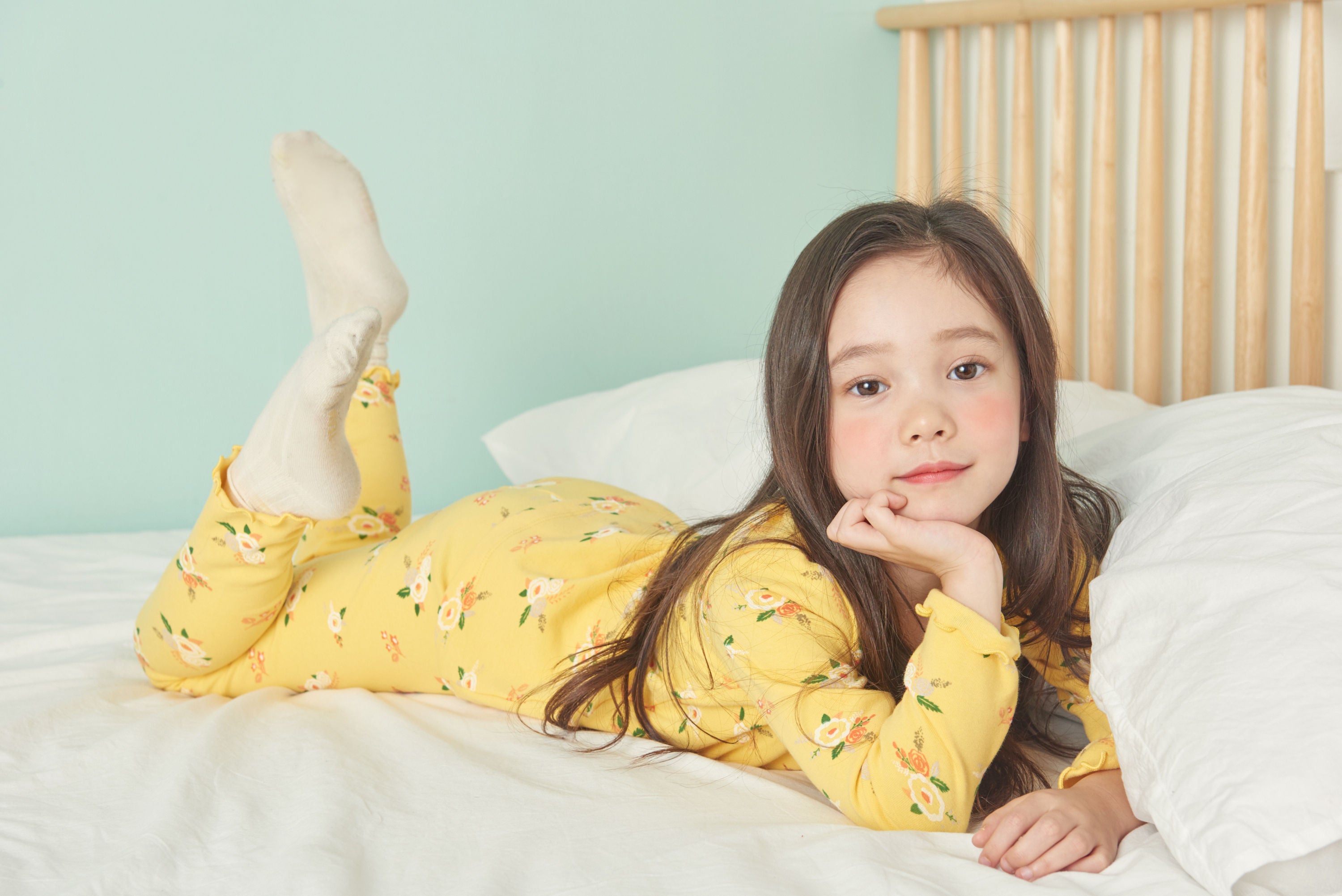 Girls Yellow Flowers Pyjama Set (18mths-4yrs)