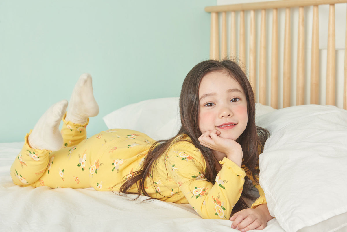 Girls Yellow Flowers Pyjama Set (18mths-4yrs)