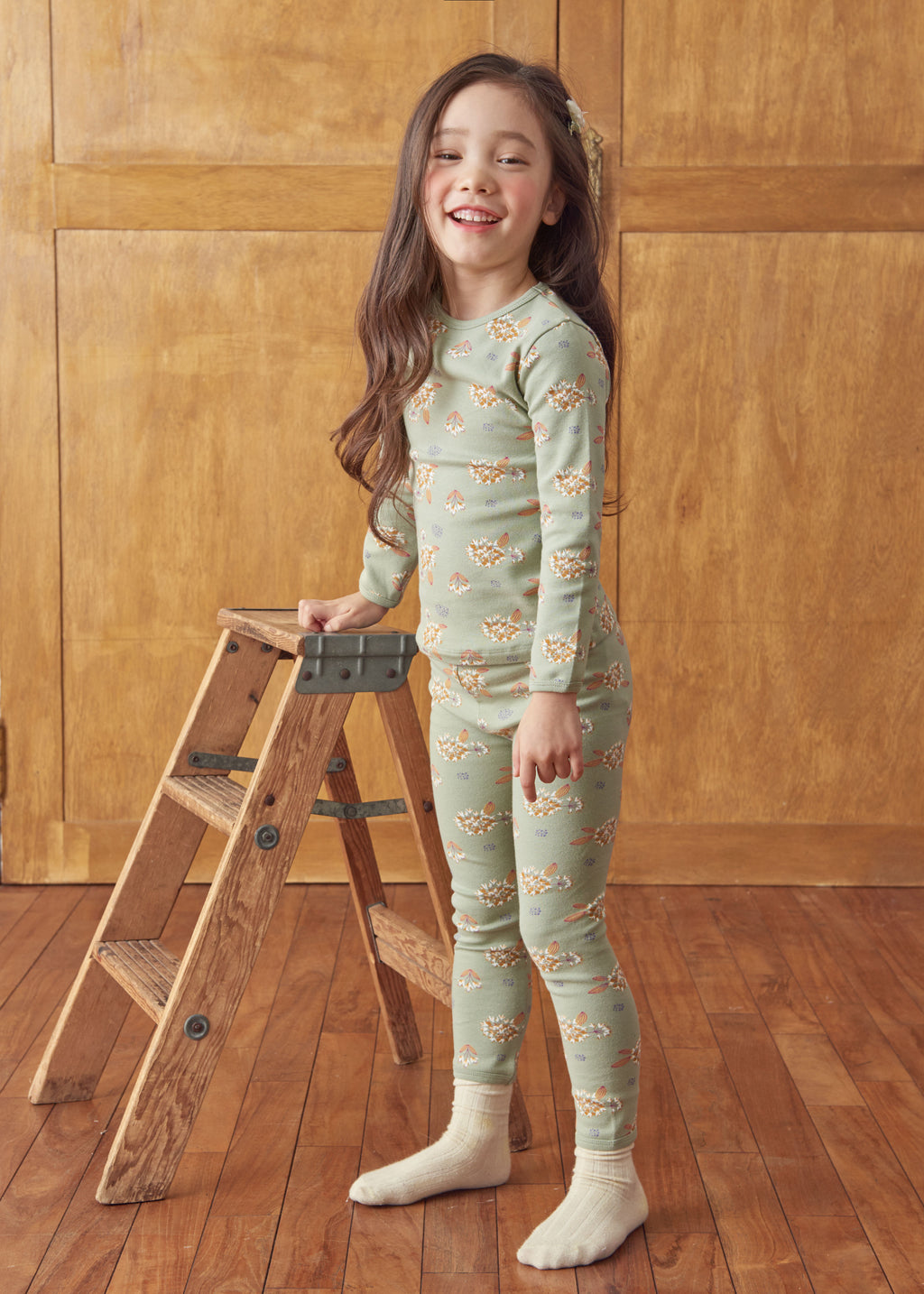 Girls Light Pistachio Long Sleeved Pyjama Set (18mths-7yrs)