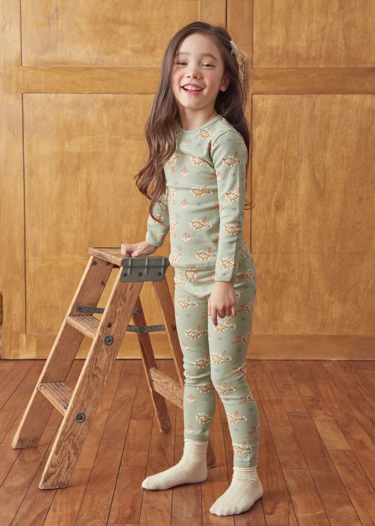 Girls Light Pistachio Long Sleeved Pyjama Set (18mths-7yrs)