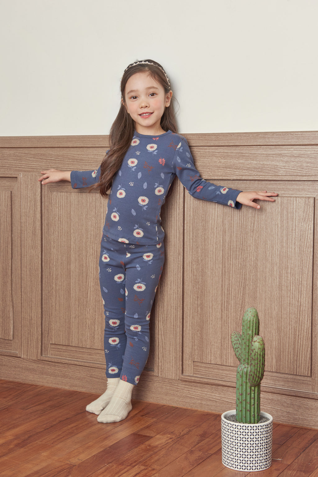 Girls Blue Sunflower Pyjamas Set (18mths-5yrs)