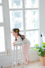 Girls Pink and White Flower Long Sleeved Pyjamas Set (18mths-9yrs)